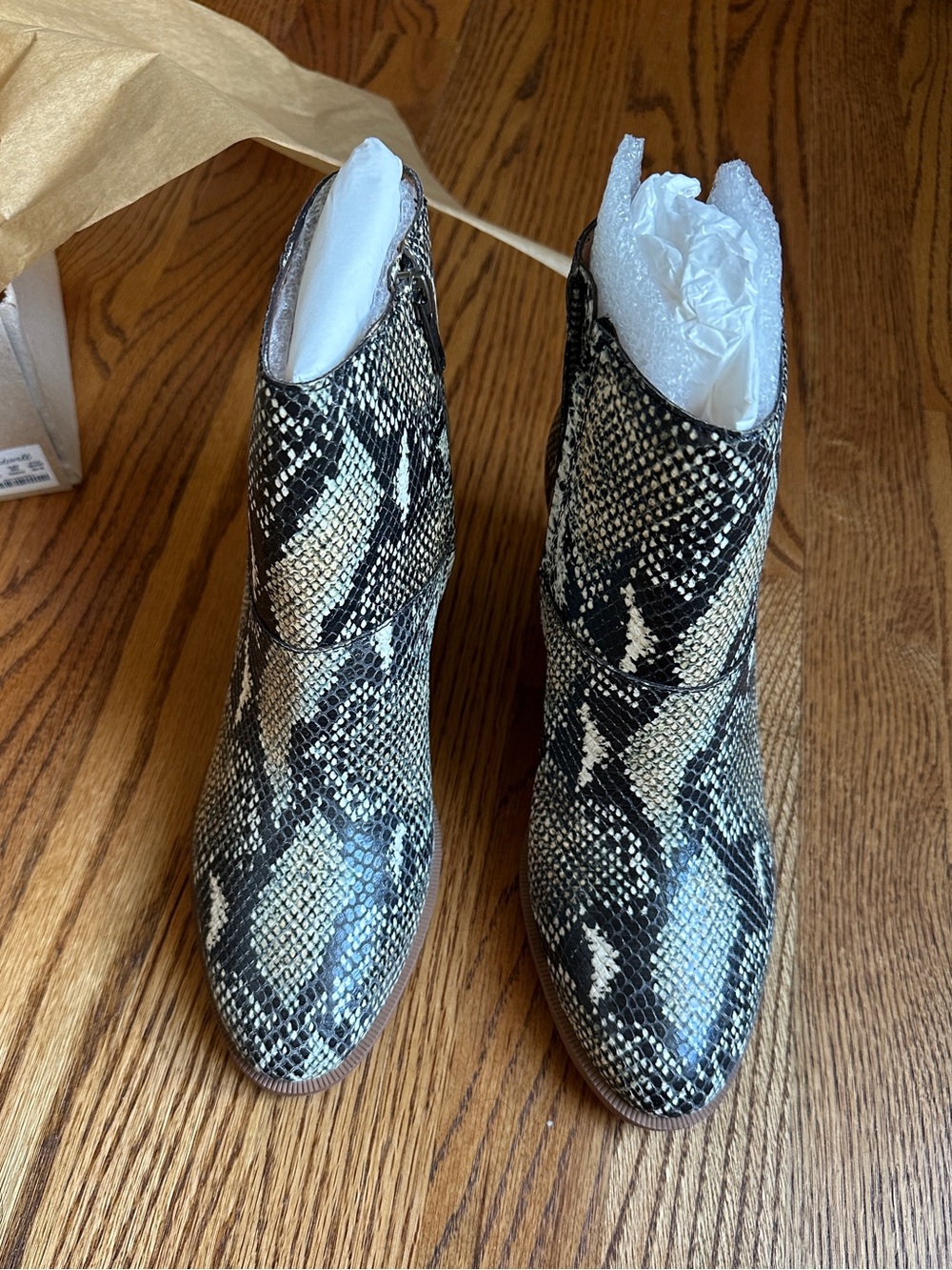 Madewell the rosie ankle boot in snake embossed leather